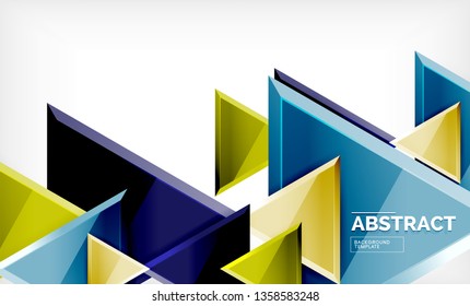 Formas 3d geométricas tecnológicas futuristas, fondo abstracto mínimo. Ilustración del vector