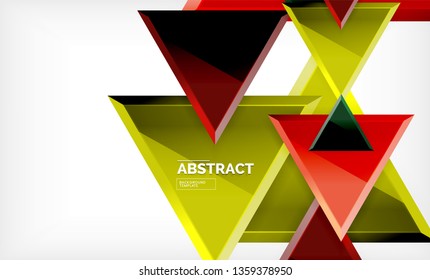 Tech futuristic geometric 3d shapes, minimal abstract background. Vector illustration