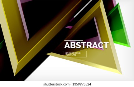 Formas 3d geométricas tecnológicas futuristas, fondo abstracto mínimo. Ilustración del vector