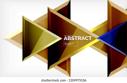 Formas 3d geométricas tecnológicas futuristas, fondo abstracto mínimo. Ilustración del vector