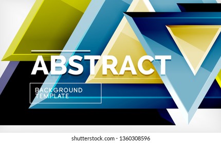 Tech futuristic geometric 3d shapes, minimal abstract background. Vector illustration