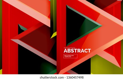 Tech futuristic geometric 3d shapes, minimal abstract background. Vector illustration
