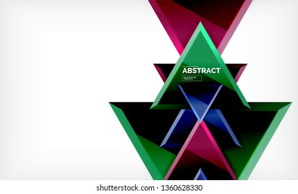 Tech futuristic geometric 3d shapes, minimal abstract background. Vector illustration