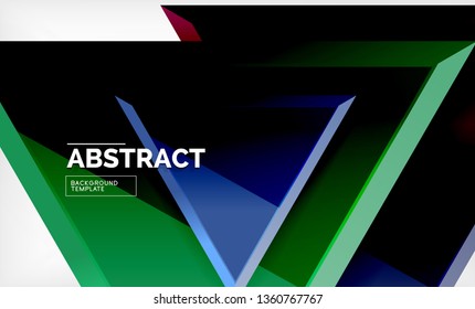 Tech futuristic geometric 3d shapes, minimal abstract background. Vector illustration