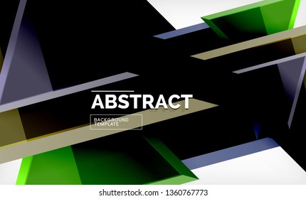 Formas 3d geométricas tecnológicas futuristas, fondo abstracto mínimo. Ilustración del vector
