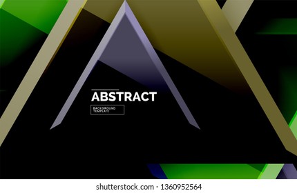 Tech futuristic geometric 3d shapes, minimal abstract background. Vector illustration