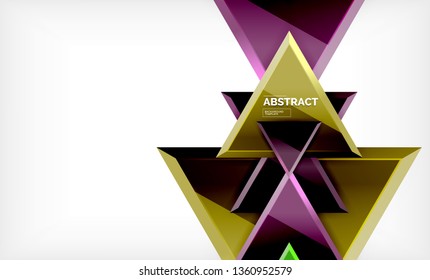 Tech futuristic geometric 3d shapes, minimal abstract background. Vector illustration