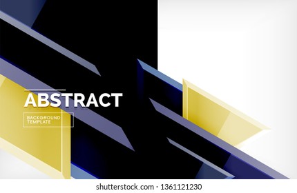 Formas 3d geométricas tecnológicas futuristas, fondo abstracto mínimo. Ilustración del vector
