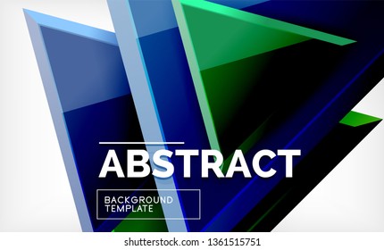 Tech futuristic geometric 3d shapes, minimal abstract background. Vector illustration