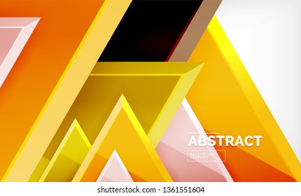 Tech futuristic geometric 3d shapes, minimal abstract background. Vector illustration