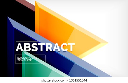 Tech futuristic geometric 3d shapes, minimal abstract background. Vector illustration