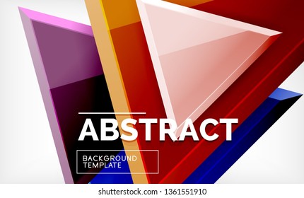 Tech futuristic geometric 3d shapes, minimal abstract background. Vector illustration