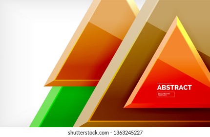 Tech futuristic geometric 3d shapes, minimal abstract background. Vector illustration