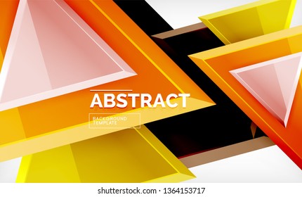 Tech futuristic geometric 3d shapes, minimal abstract background. Vector illustration