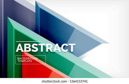 Tech futuristic geometric 3d shapes, minimal abstract background. Vector illustration