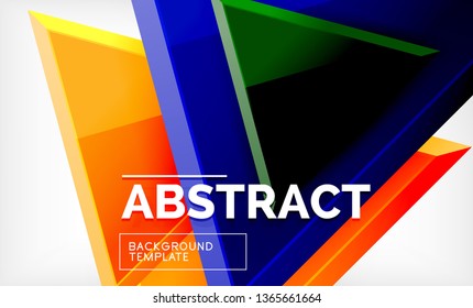 Tech futuristic geometric 3d shapes, minimal abstract background. Vector illustration