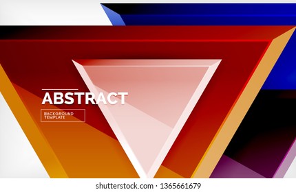 Tech futuristic geometric 3d shapes, minimal abstract background. Vector illustration