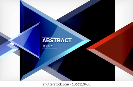 Tech futuristic geometric 3d shapes, minimal abstract background. Vector illustration