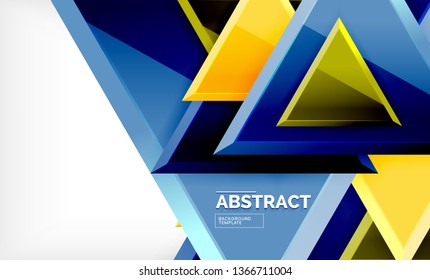 Formas 3d geométricas tecnológicas futuristas, fondo abstracto mínimo. Ilustración del vector