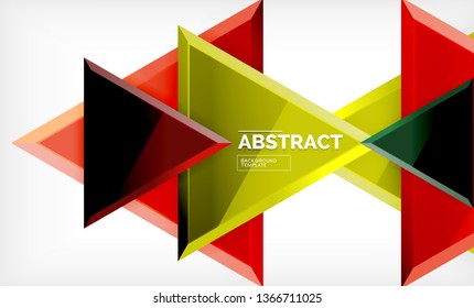 Tech futuristic geometric 3d shapes, minimal abstract background. Vector illustration