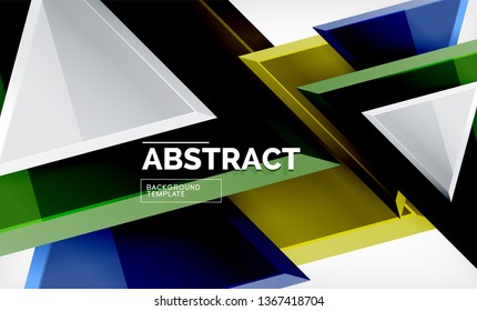 Formas 3d geométricas tecnológicas futuristas, fondo abstracto mínimo. Ilustración del vector