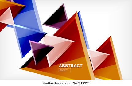 Tech futuristische geometrische 3D-Formen, minimaler abstrakter Hintergrund. Vektorgrafik