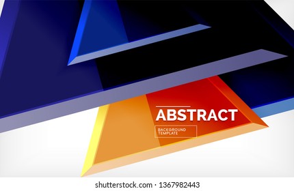 Tech futuristic geometric 3d shapes, minimal abstract background. Vector illustration