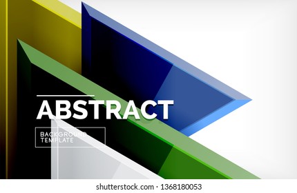 Tech futuristic geometric 3d shapes, minimal abstract background. Vector illustration