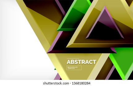 Tech futuristic geometric 3d shapes, minimal abstract background. Vector illustration