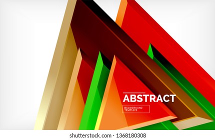 Tech futuristic geometric 3d shapes, minimal abstract background. Vector illustration