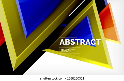Formas 3d geométricas tecnológicas futuristas, fondo abstracto mínimo. Ilustración del vector