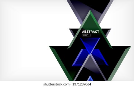 Tech futuristic geometric 3d shapes, minimal abstract background. Vector illustration