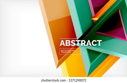 Tech futuristic geometric 3d shapes, minimal abstract background. Vector illustration