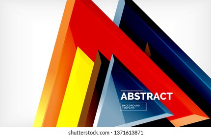 Tech futuristic geometric 3d shapes, minimal abstract background. Vector illustration