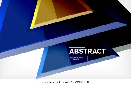 Tech futuristische geometrische 3D-Formen, minimaler abstrakter Hintergrund. Vektorgrafik