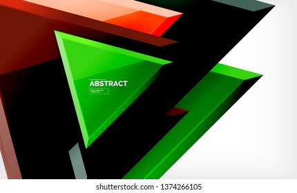 Formas 3d geométricas tecnológicas futuristas, fondo abstracto mínimo. Ilustración del vector