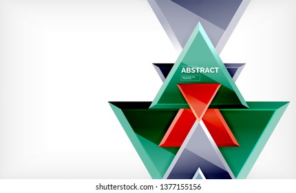Tech futuristic geometric 3d shapes, minimal abstract background. Vector illustration