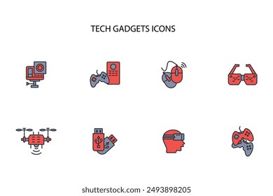 Tech gadgets icon. vector.Editable stroke.linear style sign for use web design,logo.Symbol illustration.