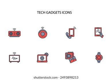 Tech gadgets icon. vector.Editable stroke.linear style sign for use web design,logo.Symbol illustration.