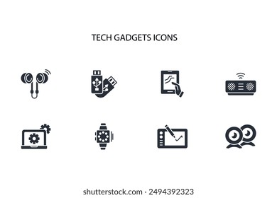 Tech gadgets icon. vector.Editable stroke.linear style sign for use web design,logo.Symbol illustration.
