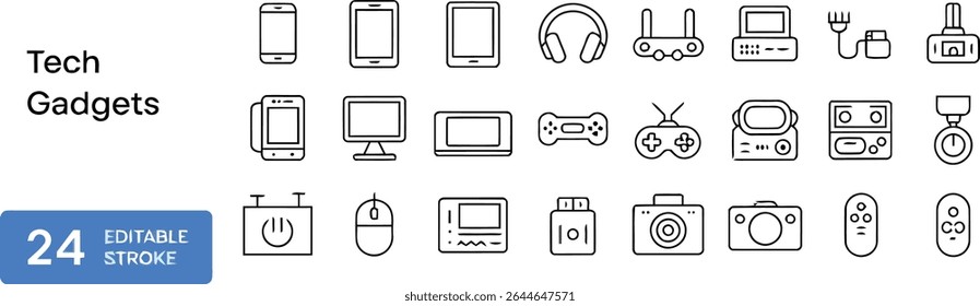 Ícones de gadgets de tecnologia com telefones, tablets e dispositivos wireless