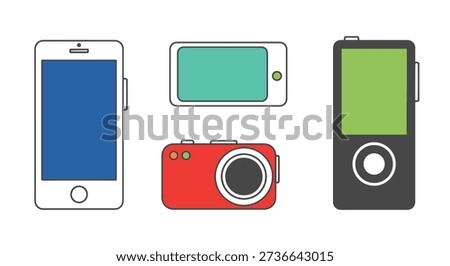 Tech Gadgets Line color filled abstract design