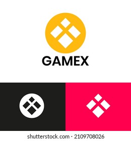 Tech game logo design vector concept. Fintech logomark illustration. Can representing blockchain, data, metaverse, future, system, code.