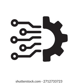 Tech Gear Circuit Icon – Digital Engineering Concept