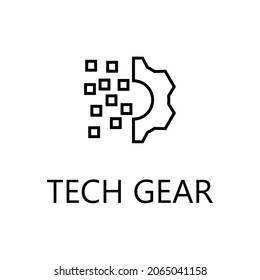 Icono de Tech Gear. Vector plano de moda Icono de Tech Gear sobre fondo blanco, ilustración vectorial puede utilizarse para web y móvil