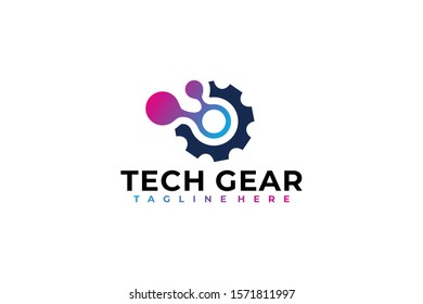 tech gear logo icon vector isolated