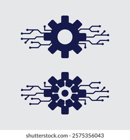 Tech gear logo vector design template. Technology Logo Template Design Vector, Emblem, Design Concept, Creative Symbol, Icon