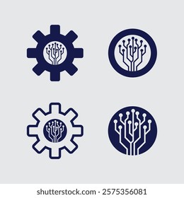 Tech gear logo vector design template. Technology Logo Template Design Vector, Emblem, Design Concept, Creative Symbol, Icon