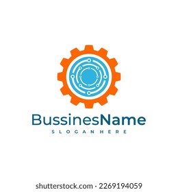 Tech Gear logo vector template. Creative Gear logo design concepts