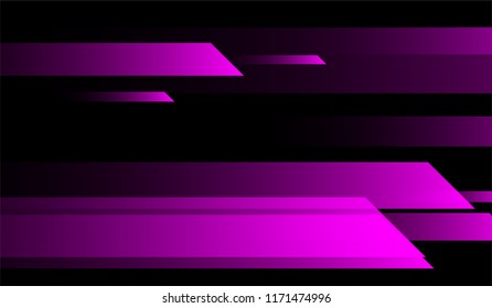 Tech Geometric Background. Gradient Shapes on Black Background. Bright Futuristic Design for Card, Cover, Poster.